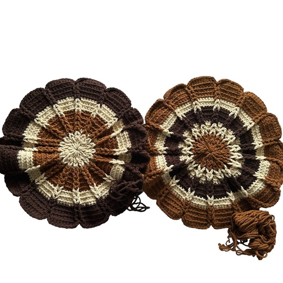 Sold Set of 2 Vintage knit decorative pillow cases - Picture 4 of 9